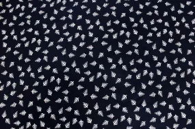 1940s Navy Rayon Fabric Tree Print, 2.75 Yards, Vintage Sewing Fabric