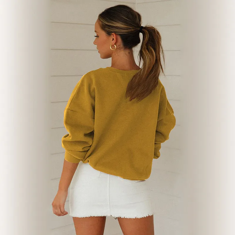 2019 Casual Long Sleeve Round Neck Sweatshirt