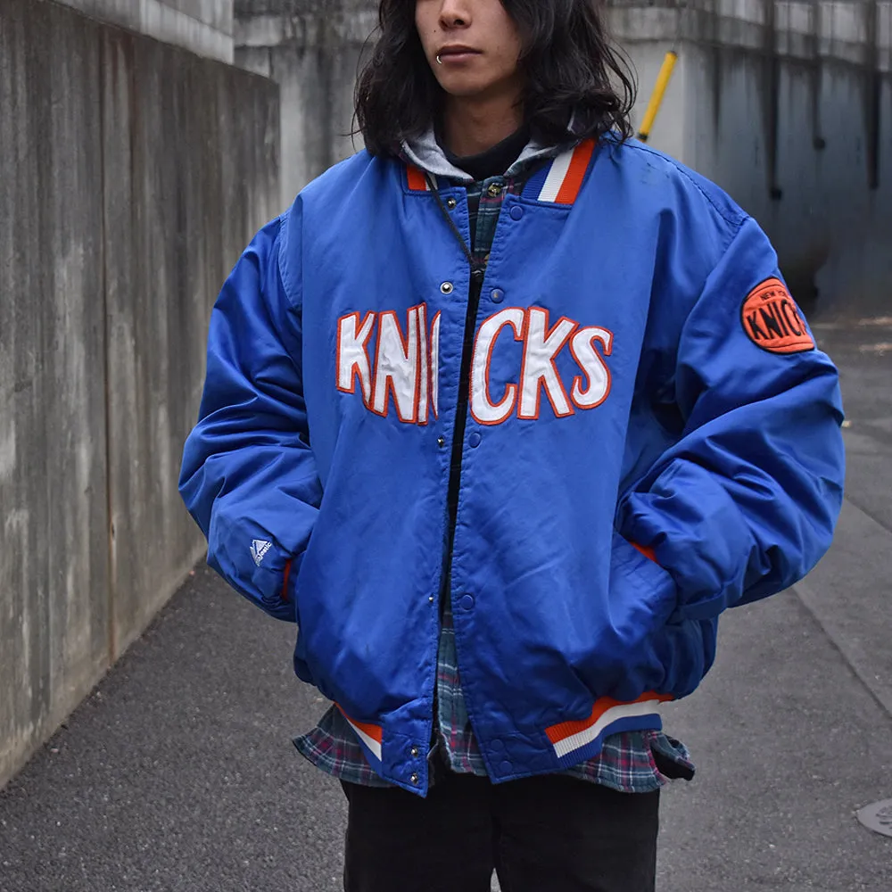 90’s　HARDWOOD CLASSICS "NBA New York Knicks" スタジャン アワードジャケット　230123