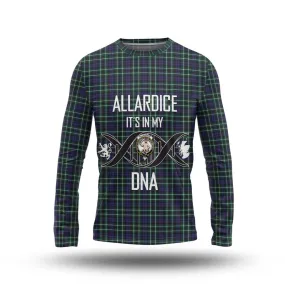 Allardice Tartan Long Sleeve T-Shirt with Family Crest DNA In Me Style