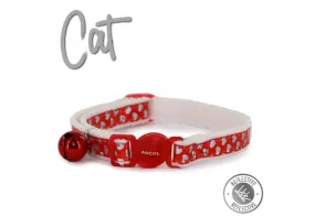 Ancol - Reflective Gloss Cat Collar - Red Heart