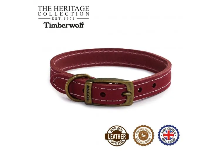 Ancol - Timberwolf Leather Collar - Blue - Size 4 (35-43cm)