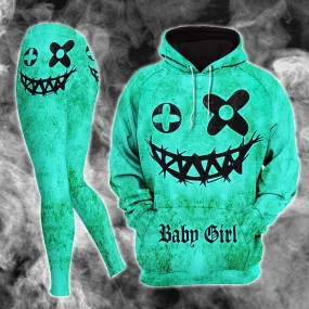 Baby Green Horror Smile Combo Hoodie and Leggings