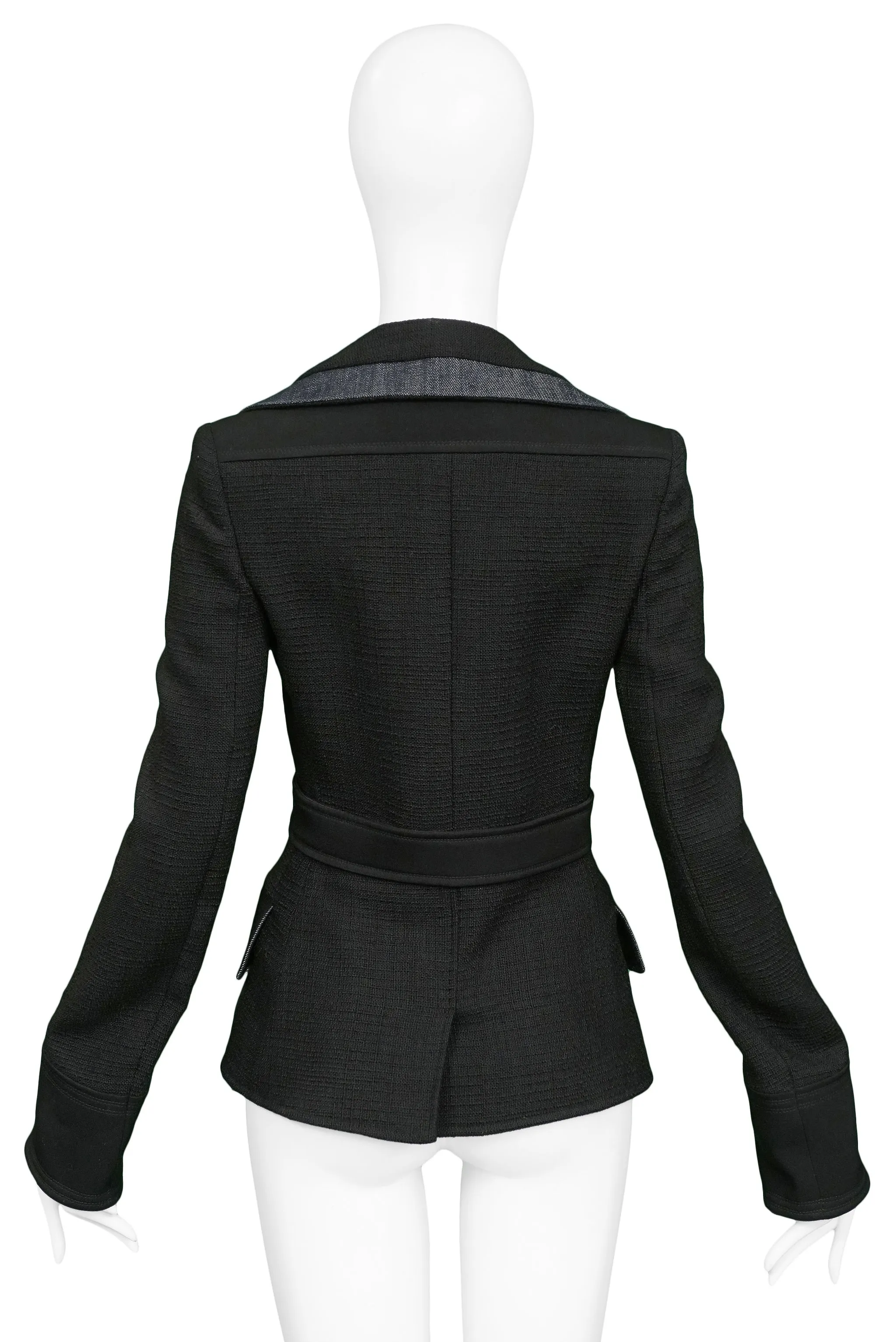 BALENCIAGA BY NICOLAS GHESQUIERE BLACK NOTCH LAPEL BLAZER 2005