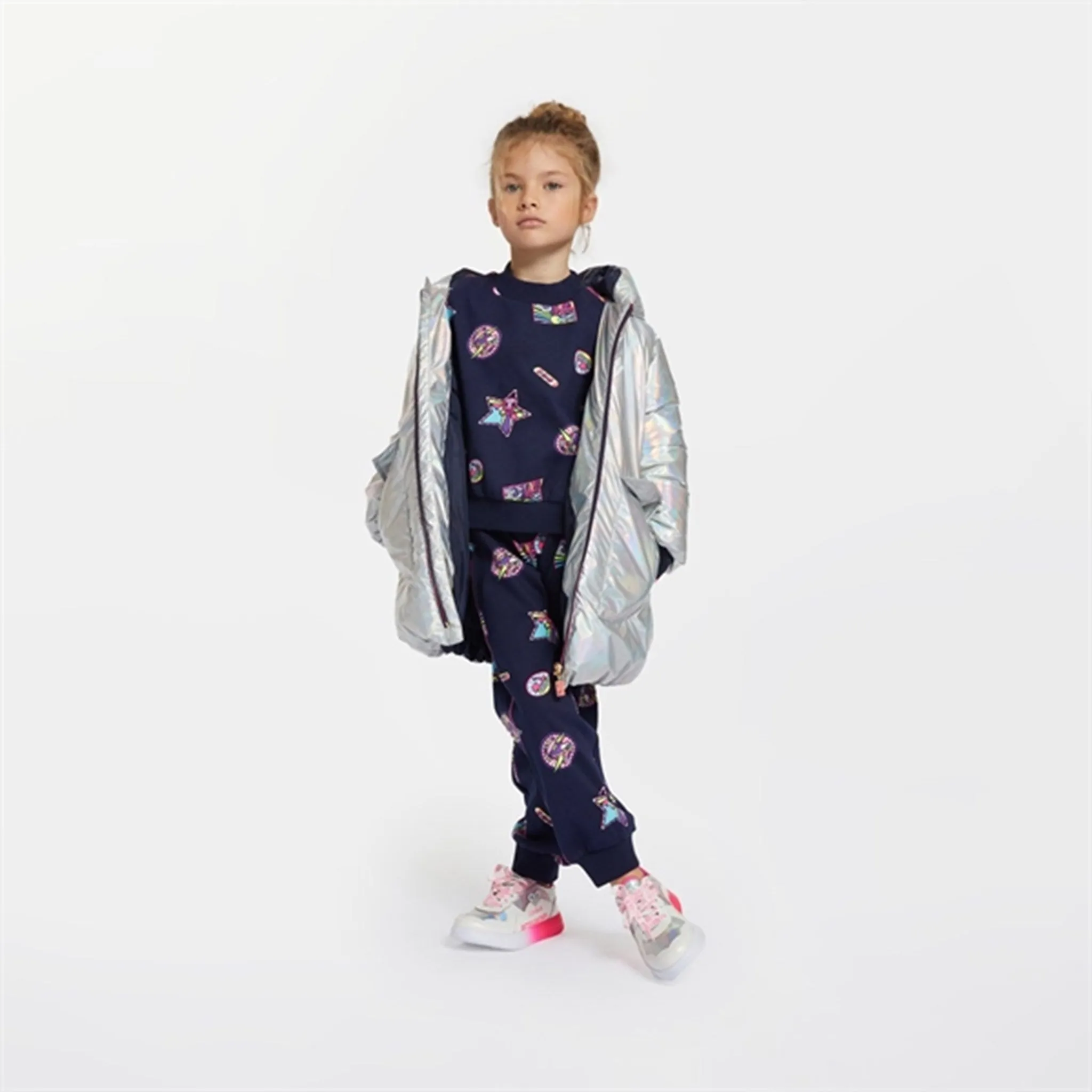 Billieblush Lame Silver Puffer Jacket