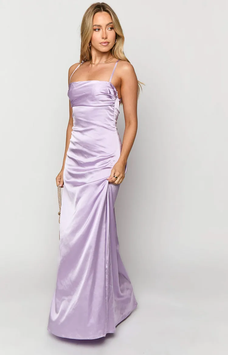 Blaise Lilac Satin Maxi Dress