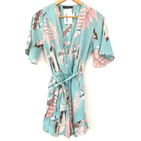 Blue Blush Palm Print Romper NWOT- Size S