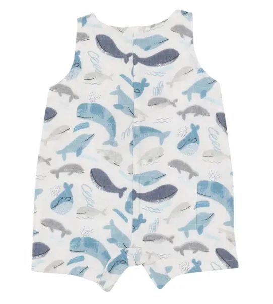 Blue Whales Shortie Romper