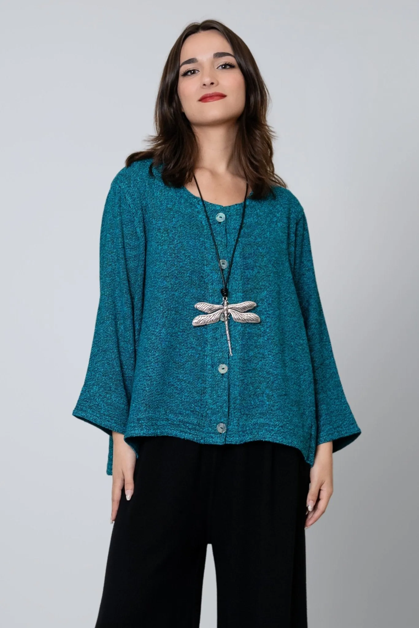 Bouclé Short Jacket - Turquoise