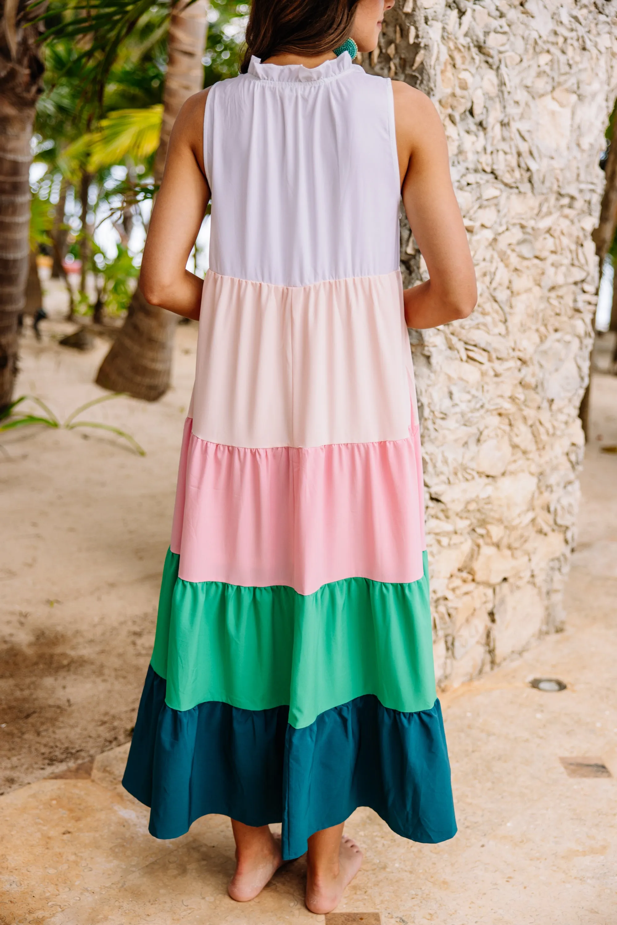 Bright Ideas White Colorblock Maxi Dress