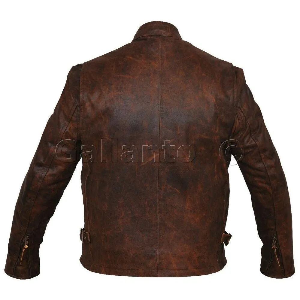 Brown Classic Racer Biker Leather Jacket