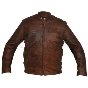 Brown Classic Racer Biker Leather Jacket