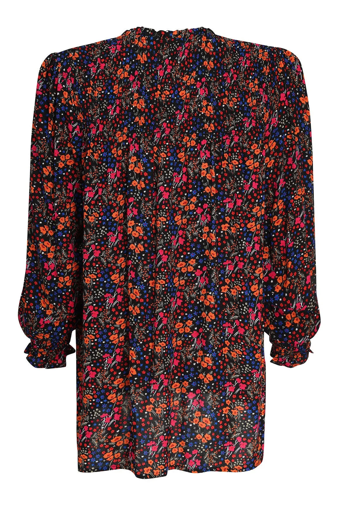 Button front printed Rayon Blouse | MULTI MINI FLORAL | 6321ZR