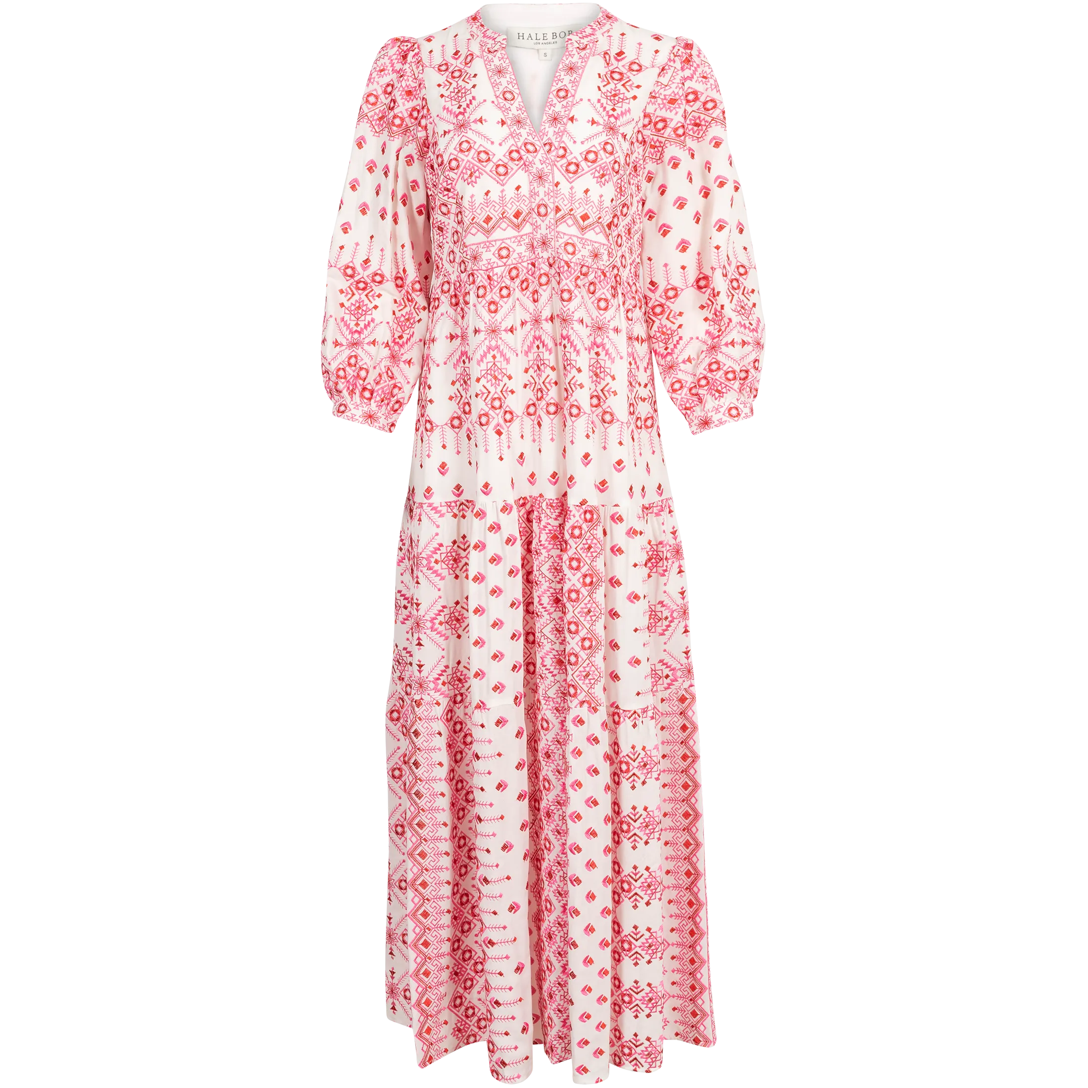 Clary Maxi Dress Embrodery - Pink