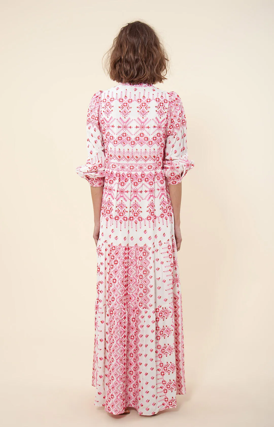 Clary Maxi Dress Embrodery - Pink