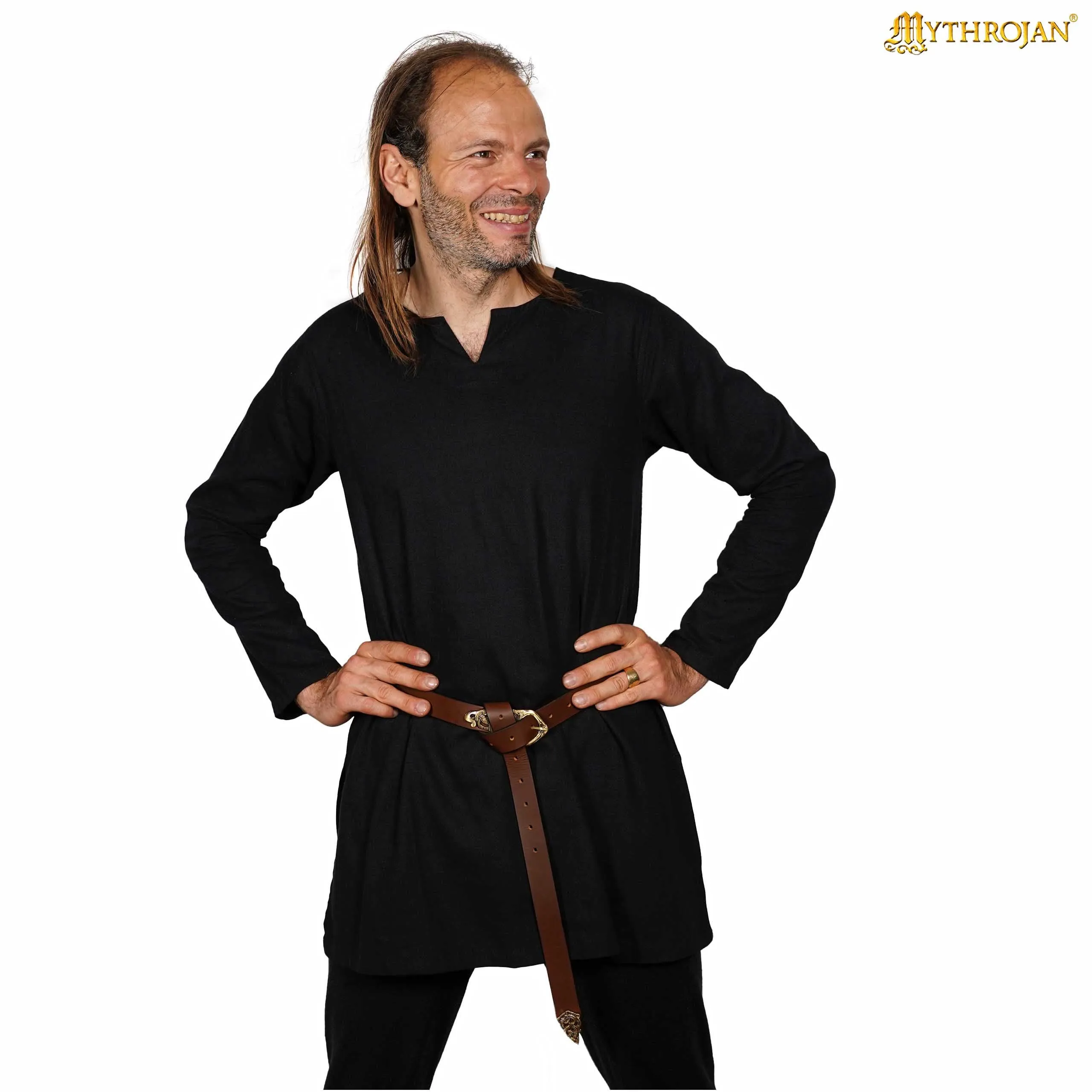 Classic Dark Age & Early Medieval Tunic : LARP, SCA & Medieval Events - Black