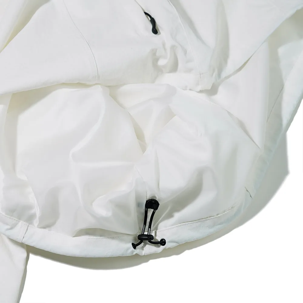 COMFORTABLE PULLOVER SNAP JACKET WHITE