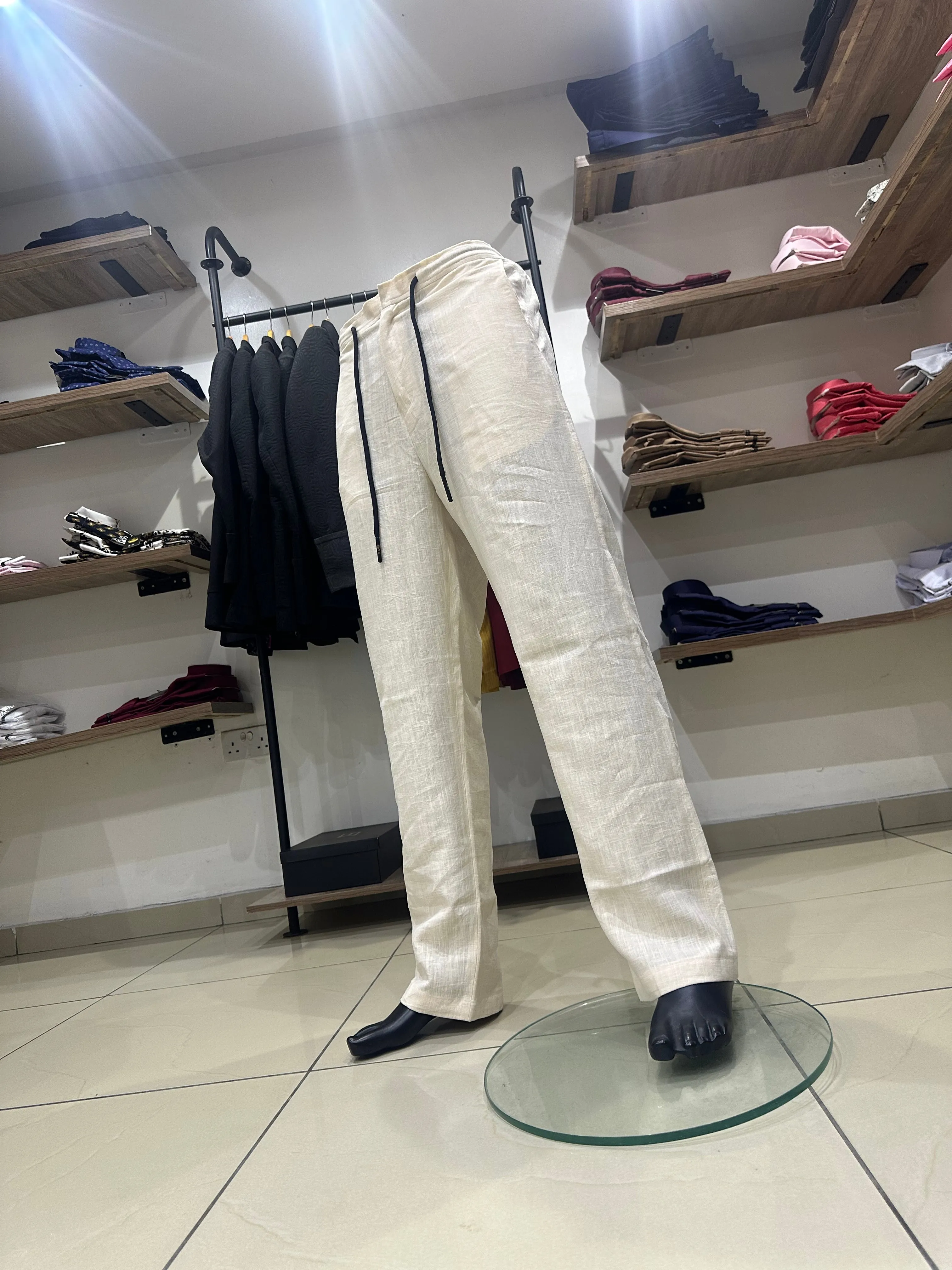 Cream linen pant