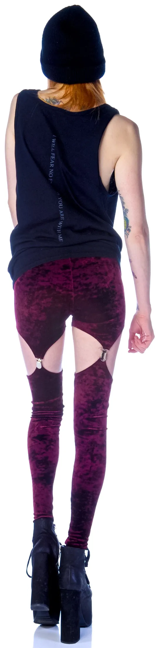 Crushed Velvet Garter Leggings