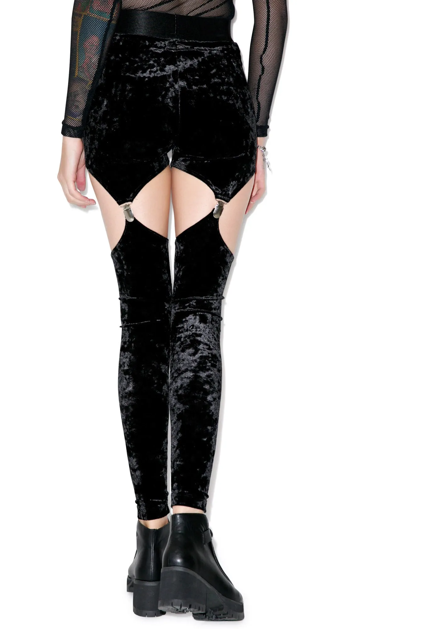 Crushed Velvet Garter Leggings