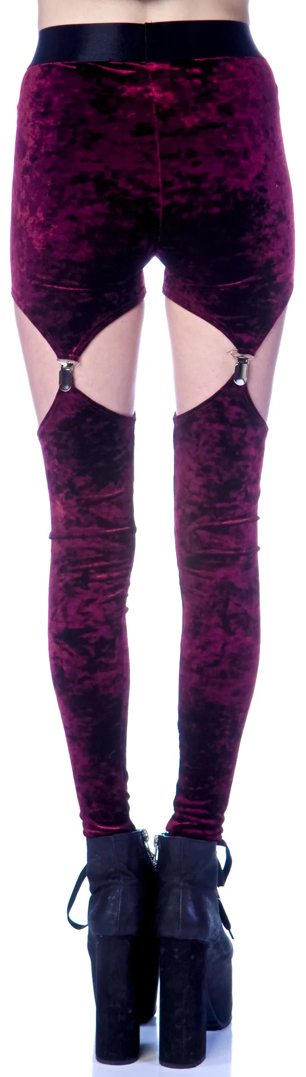 Crushed Velvet Garter Leggings