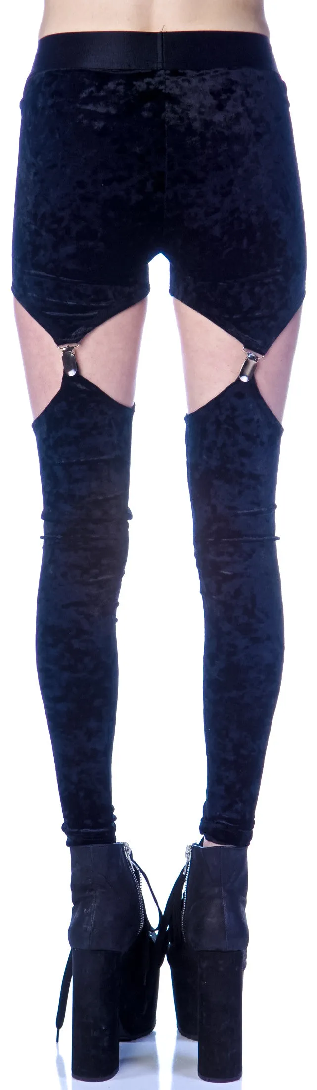 Crushed Velvet Garter Leggings