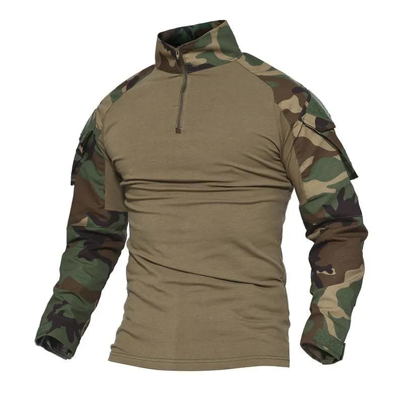 Cute Long-Sleeved Camouflage Cotton Men’s T-Shirt