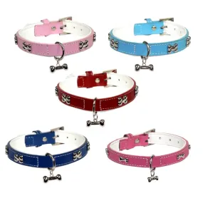 DOGUE Leather Bones Dog Collar