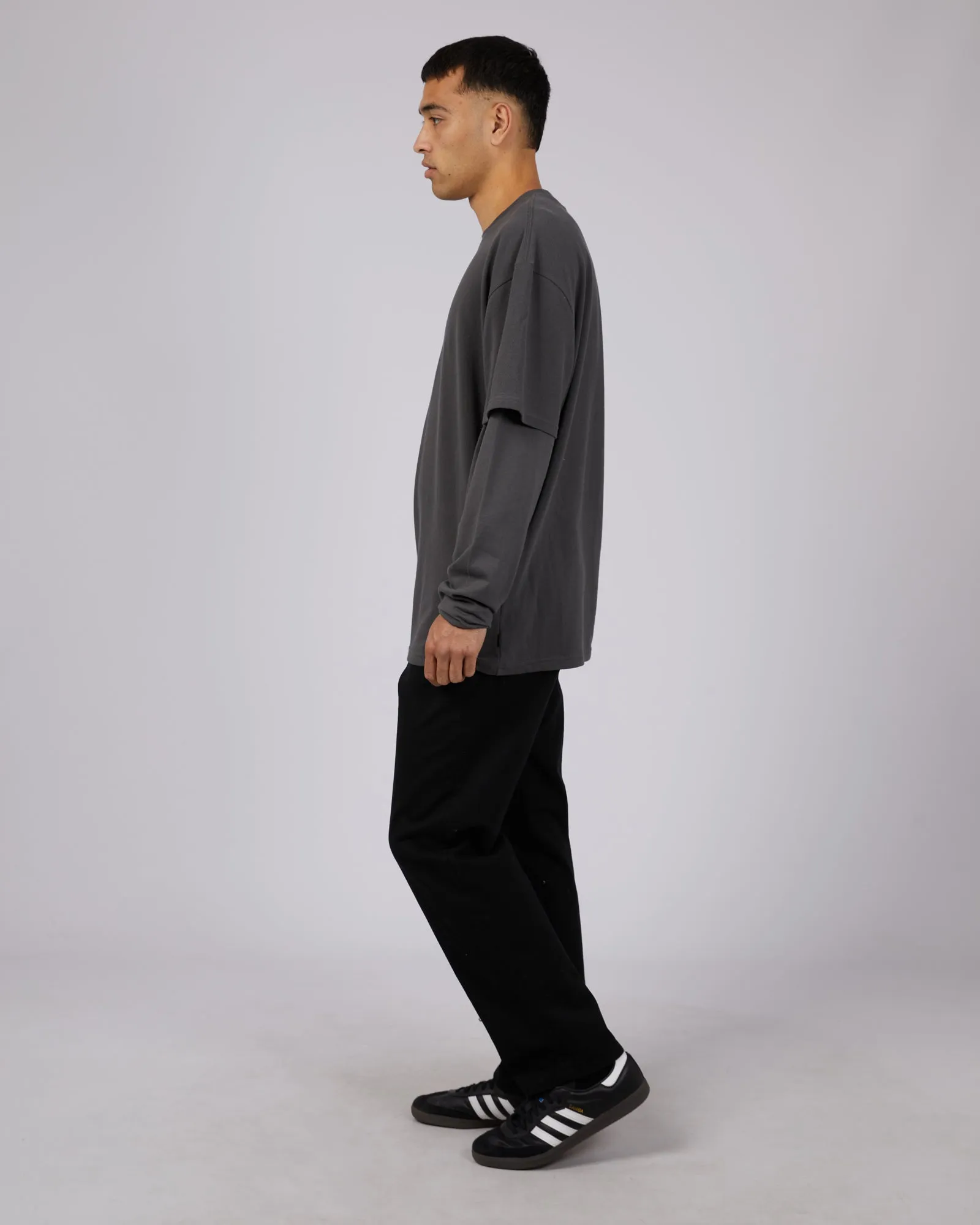 Dual Long Sleeve Tee Charcoal