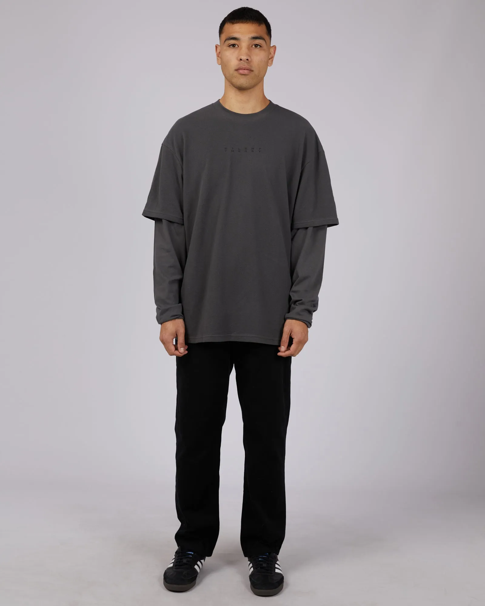 Dual Long Sleeve Tee Charcoal