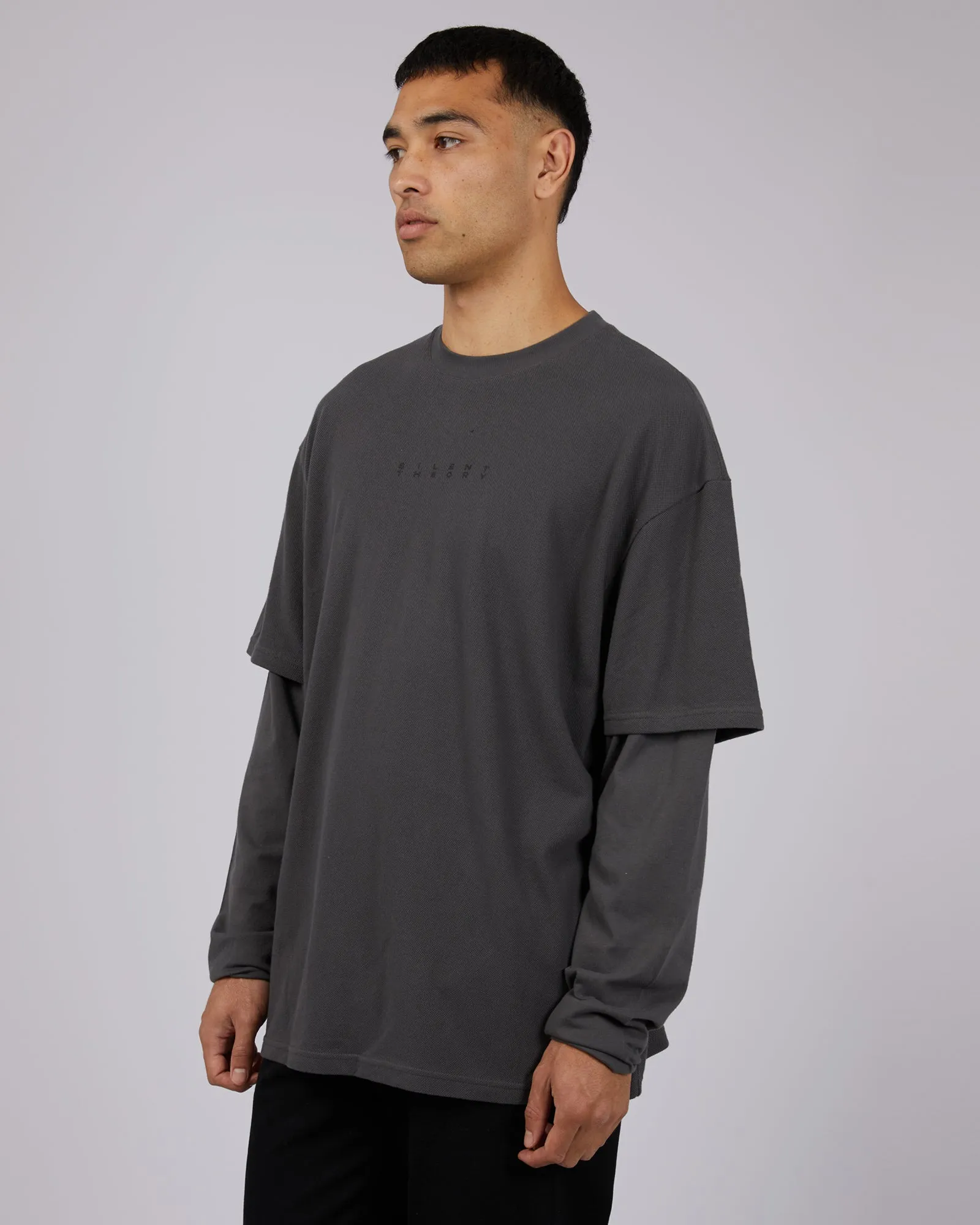 Dual Long Sleeve Tee Charcoal