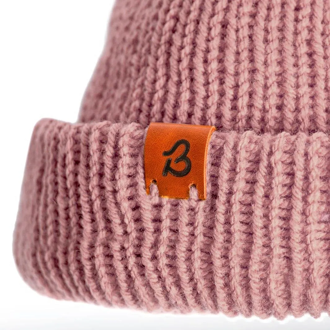 Dusty Pink Wooly Beanie Hat