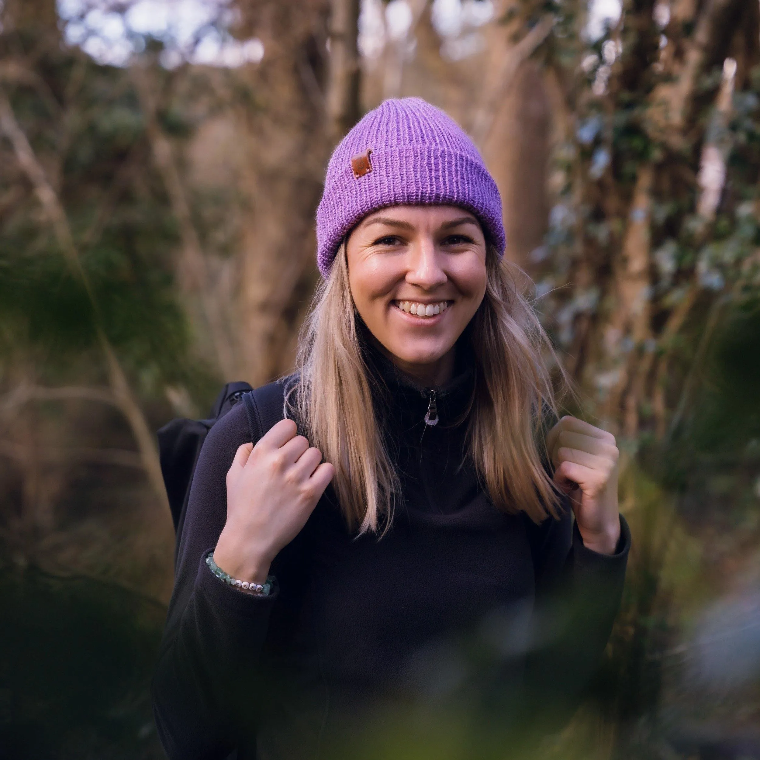 Dusty Pink Wooly Beanie Hat