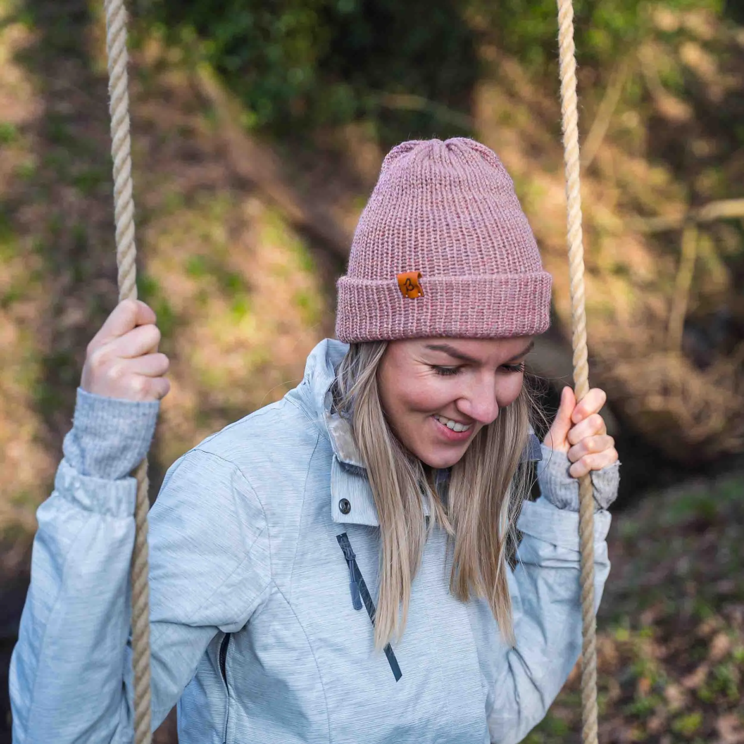 Dusty Pink Wooly Beanie Hat