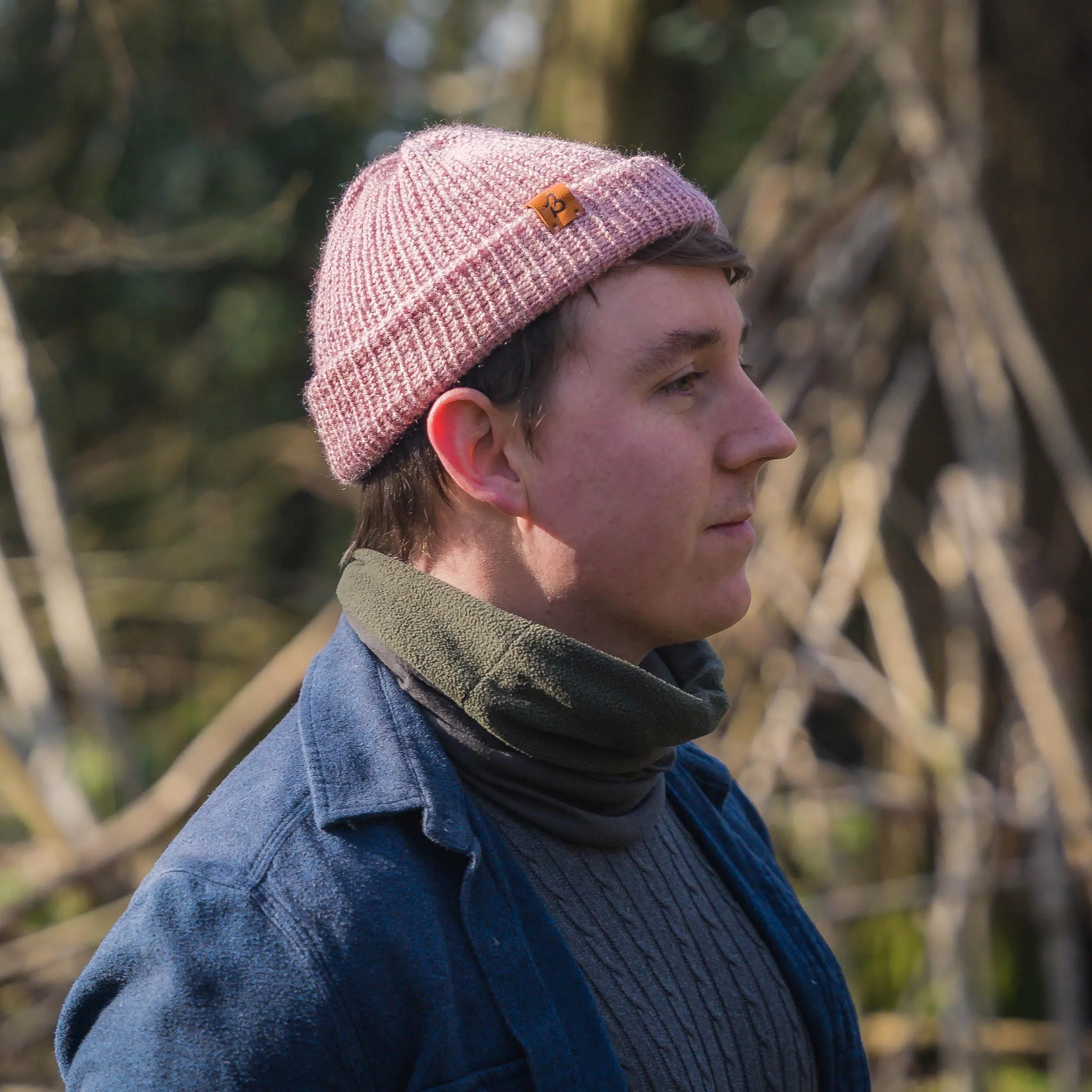 Dusty Pink Wooly Beanie Hat