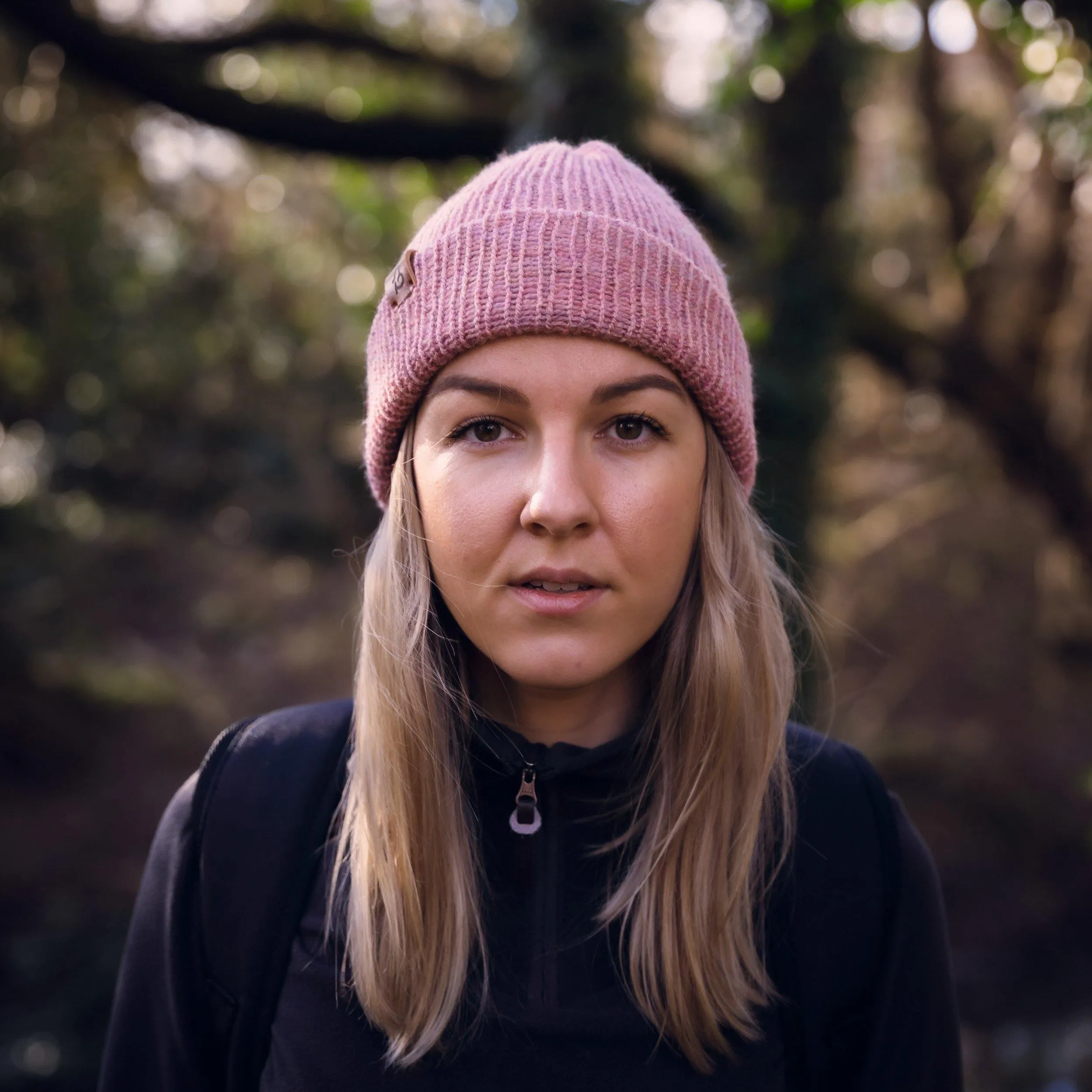 Dusty Pink Wooly Beanie Hat