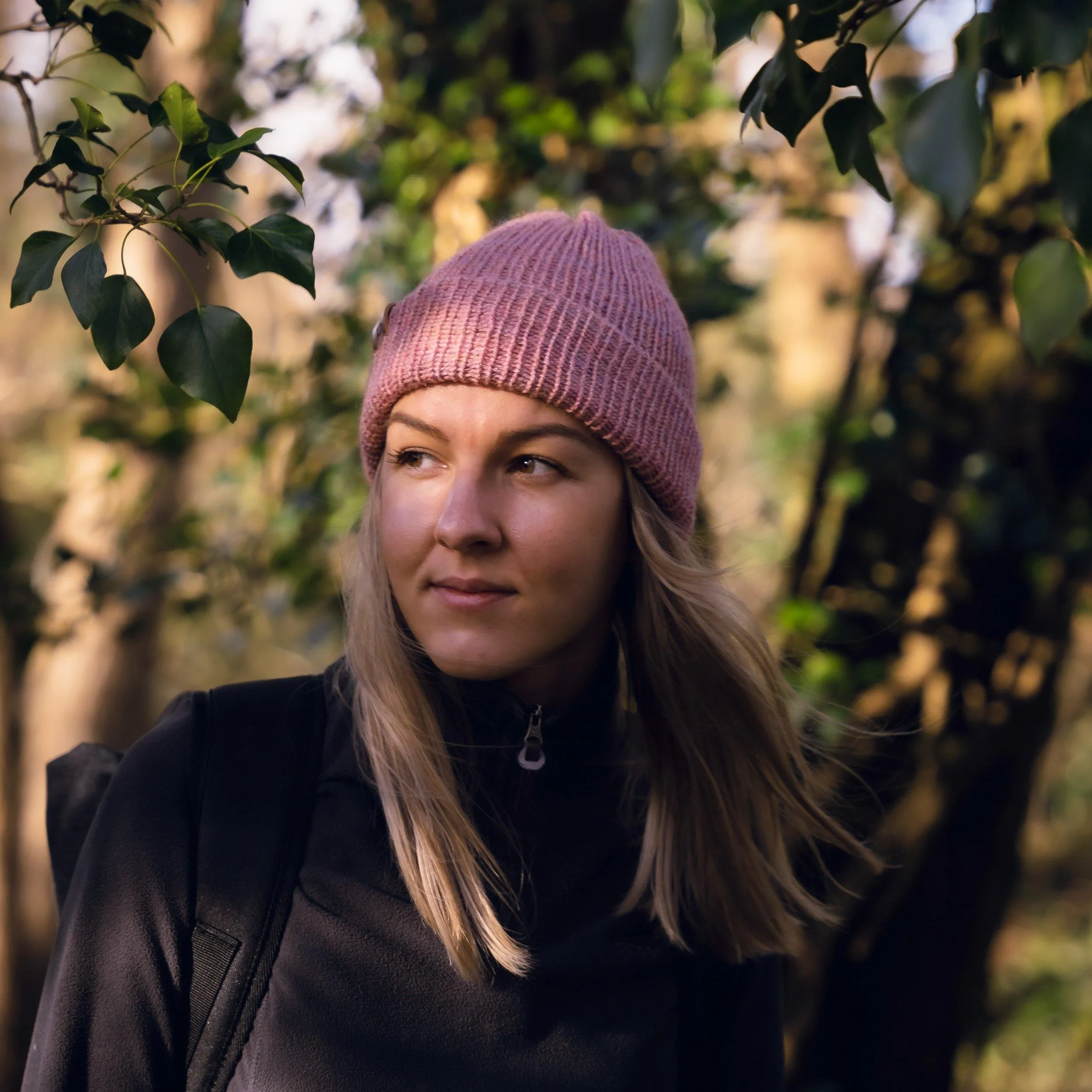 Dusty Pink Wooly Beanie Hat