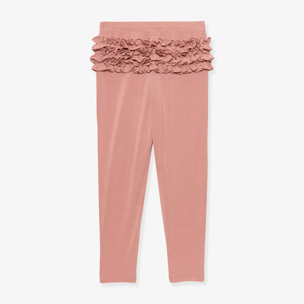 Dusty Rose Ruffled Bum Leggings