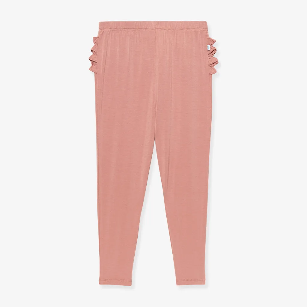 Dusty Rose Ruffled Bum Leggings