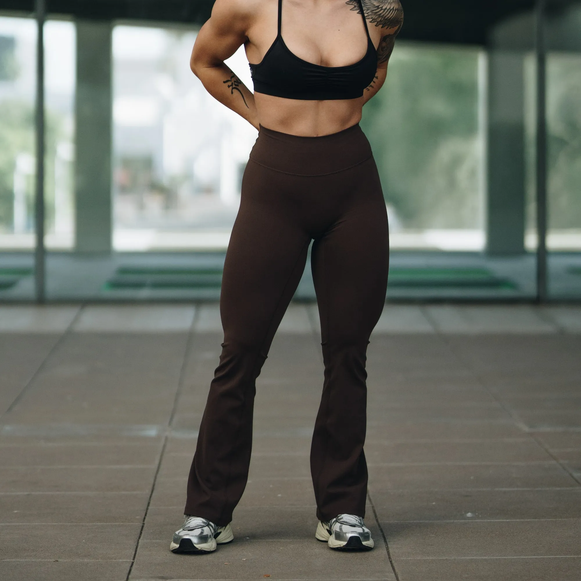 Flare Leggings - Brown