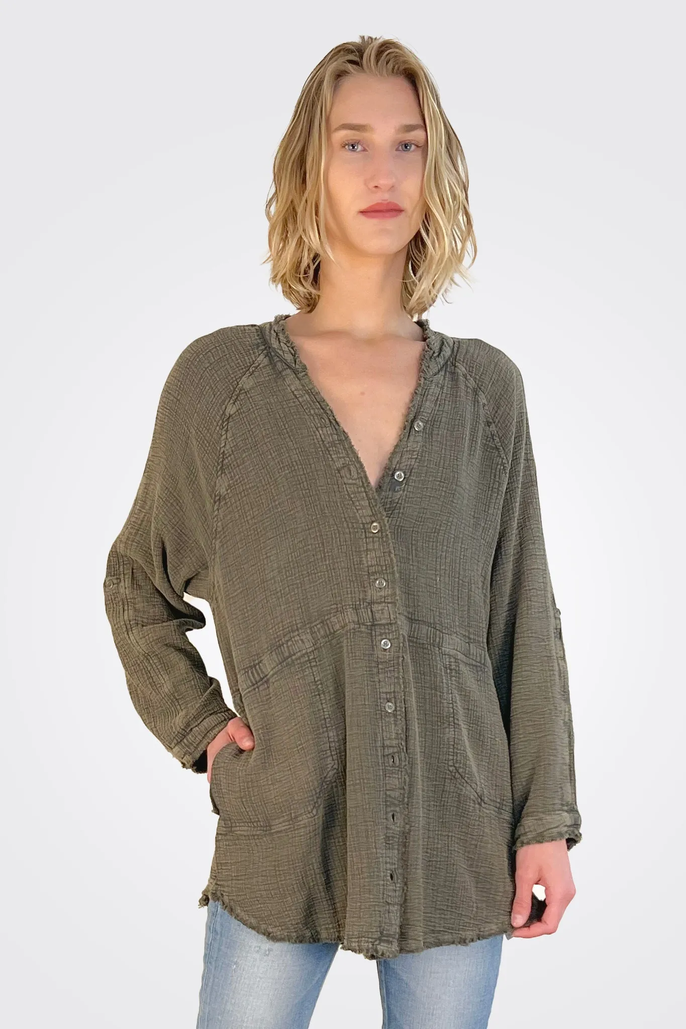 Fleur Tunic - Army Green