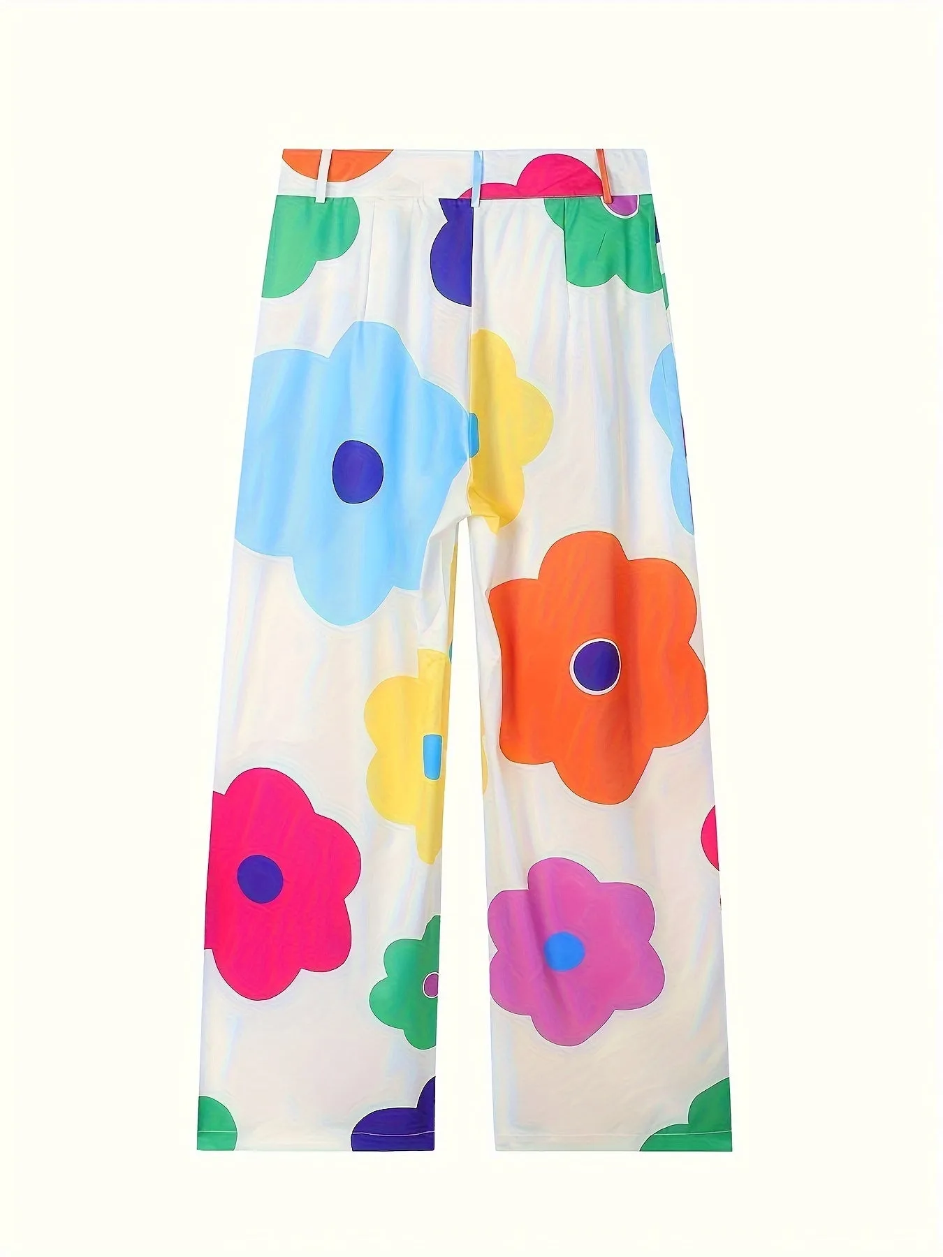 Floral Print Wide Leg Pants