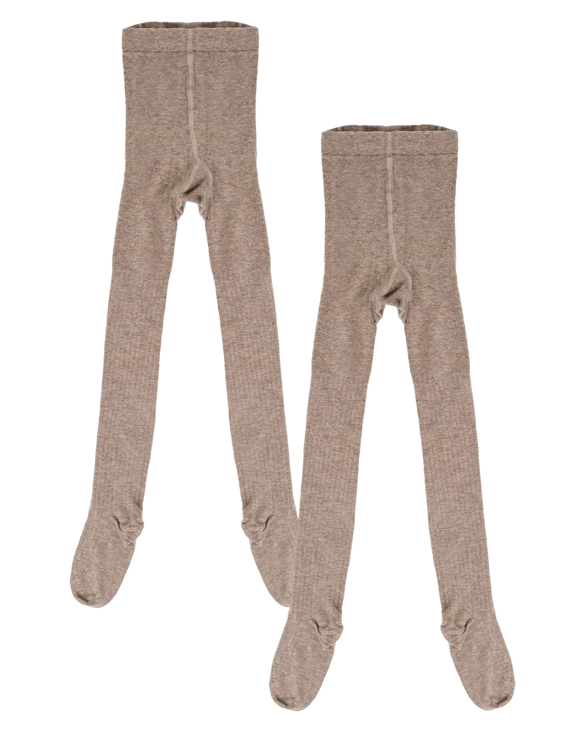 Girls Rib Knit Tights (2 Pack) in Pure Cashmere Melange