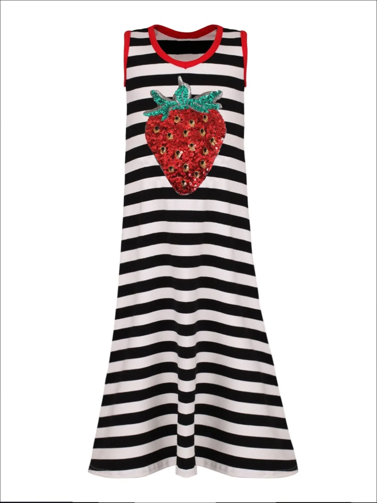 Girls Sweet Strawberry Maxi Dress