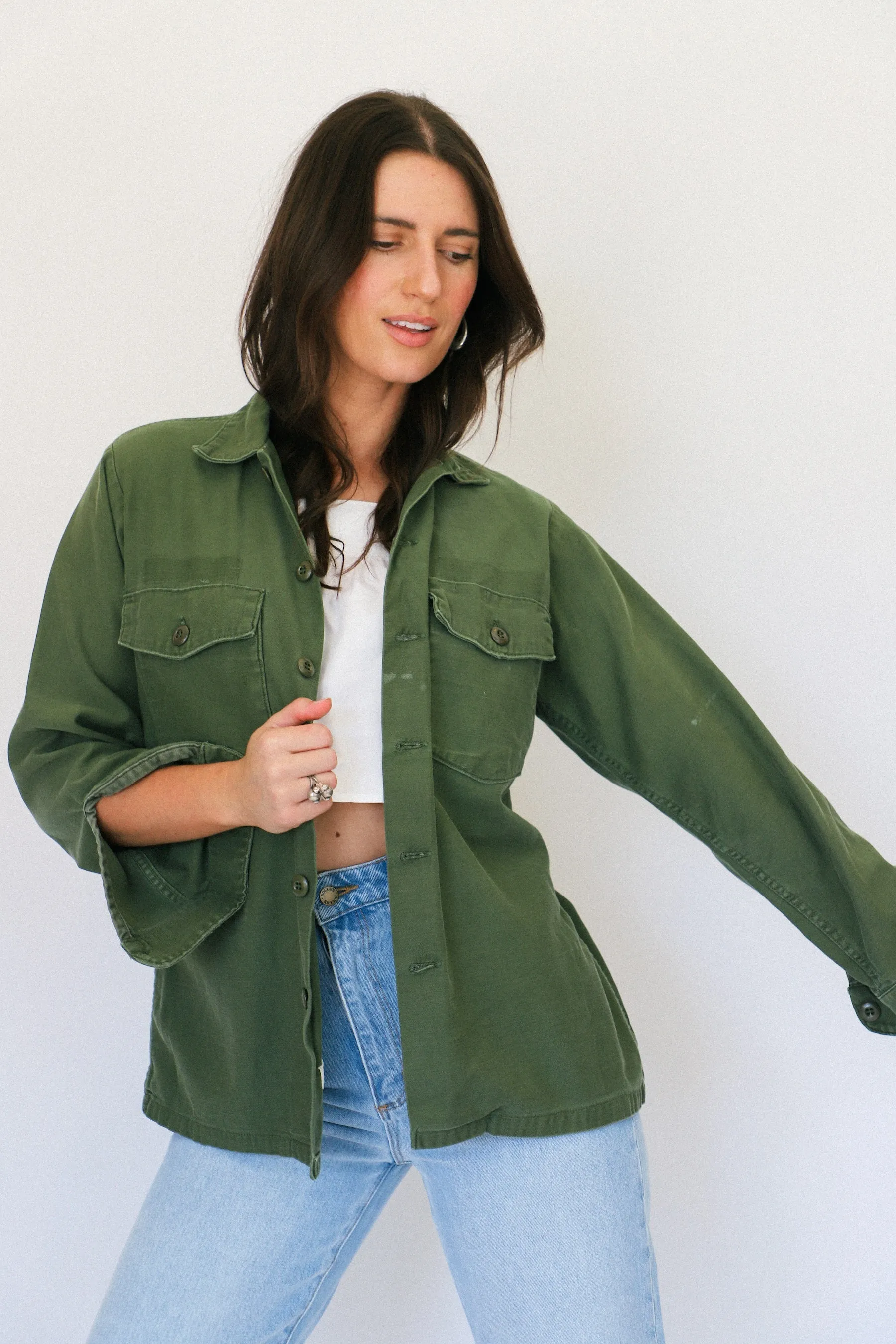 Green Army Shirt Jacket