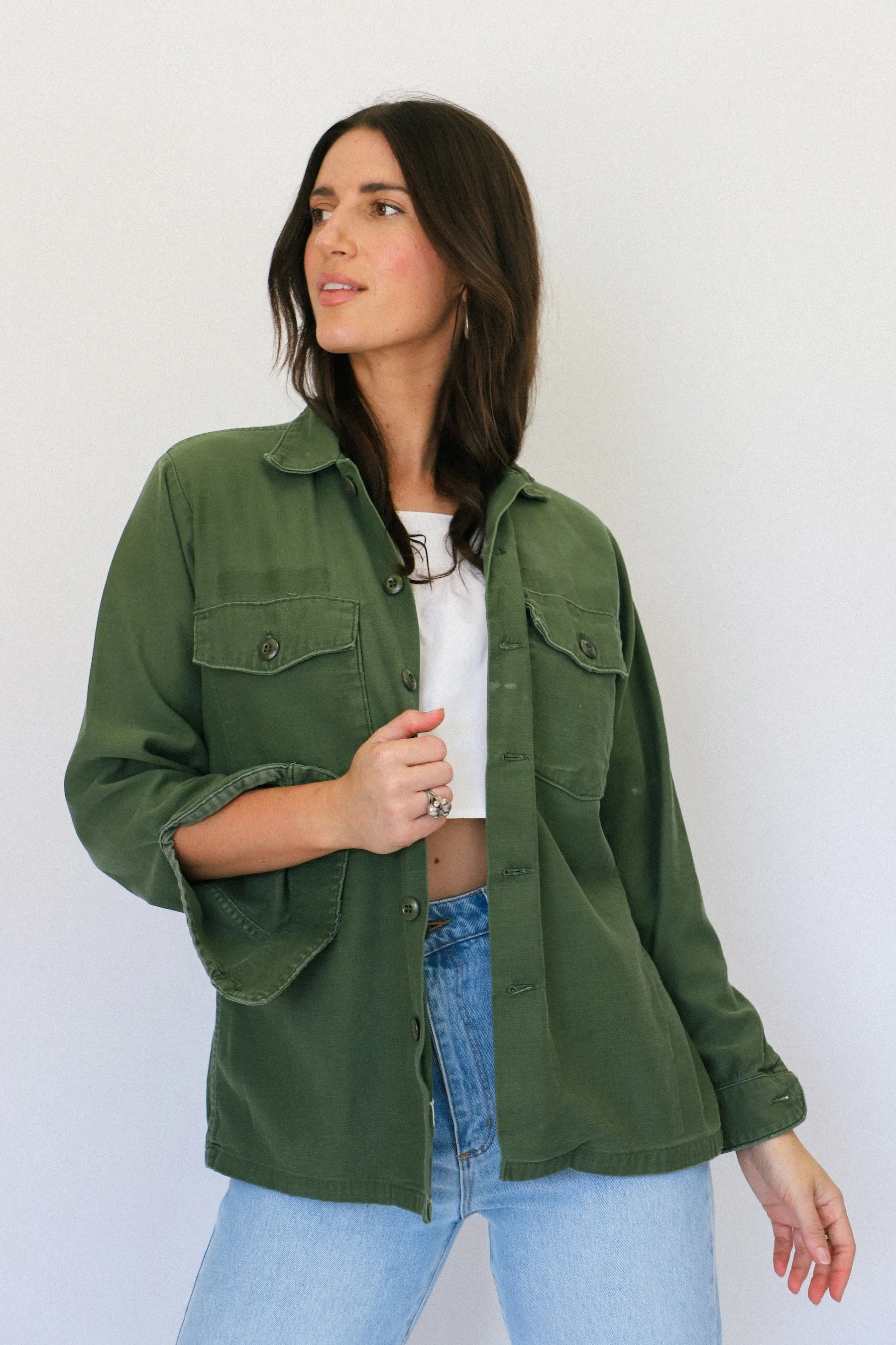 Green Army Shirt Jacket