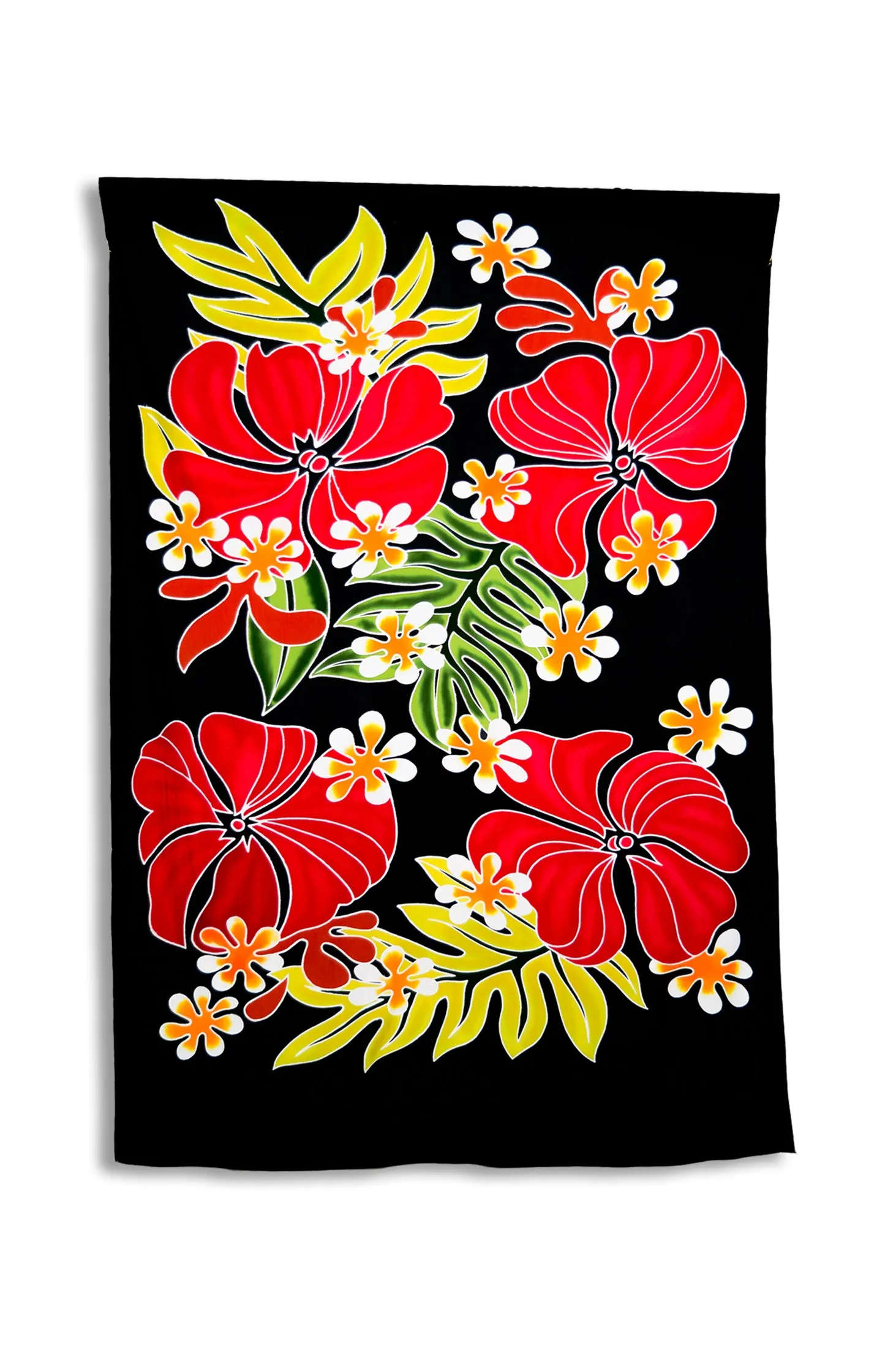 Hand Painted Sarong, Red Tropik