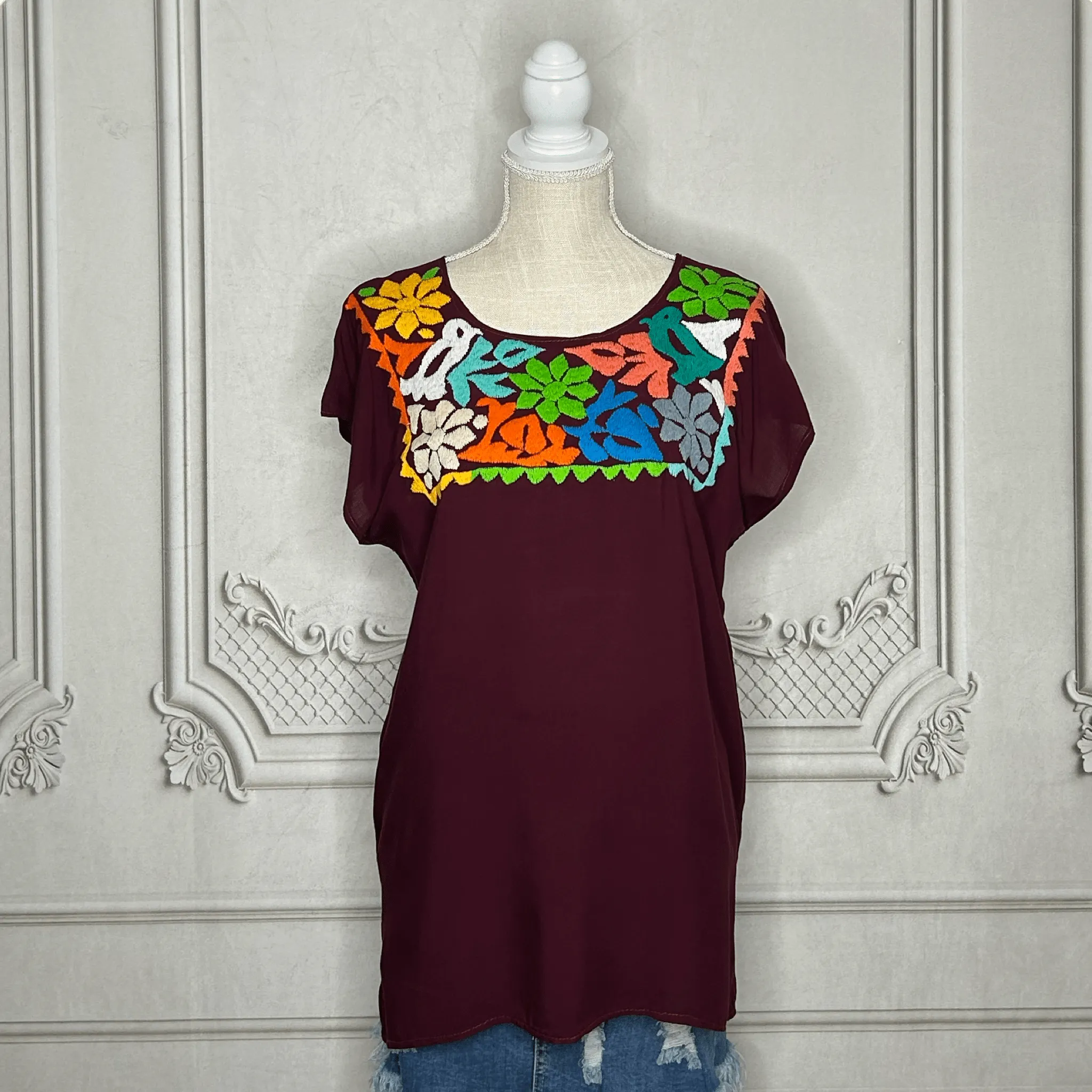 Jalapa Mexican Blouse - Neck Detail