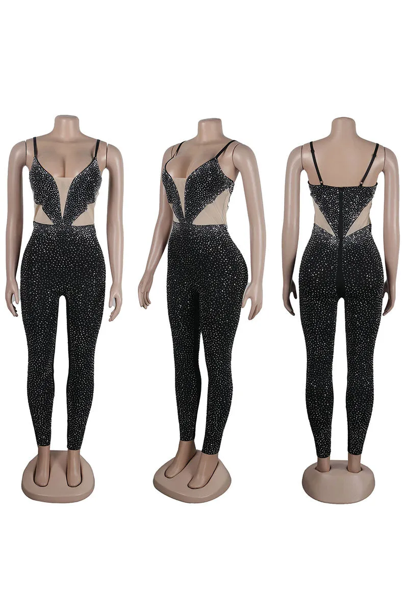 JH0583 Rhinestones Camisole Jumpsuits