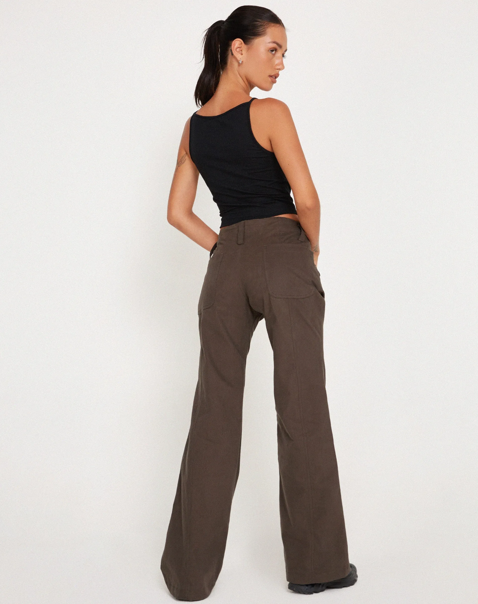 Kauna Low Rise Trouser in Dark Grey